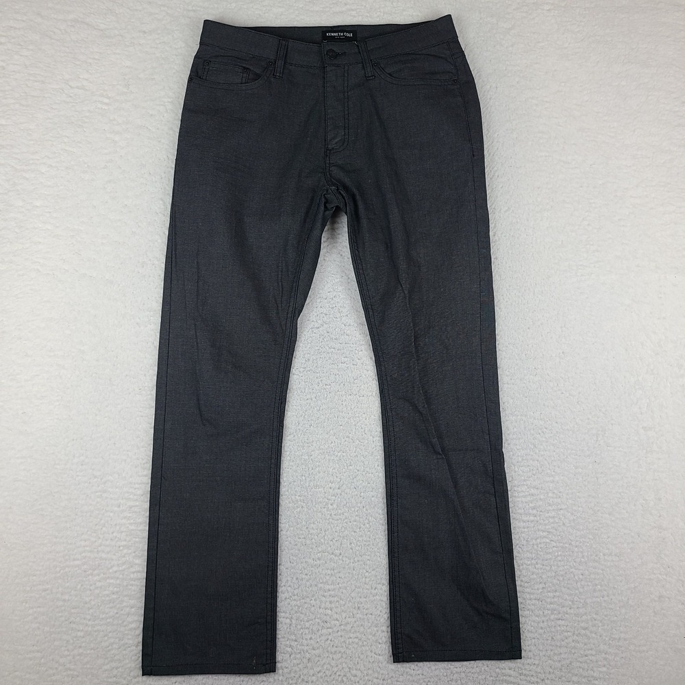 Kenneth Cole Pants Mens 30x30 Black Gray Straight Leg Chino Khakis *